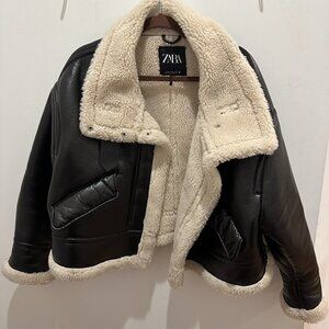 Zara Sherling Bomber Jacket
